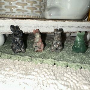 Handcrafted Crystal Rabbit Figurines - Set of 4
